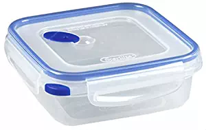 Sterilite 03314706 Ultra Seal 4.0 Cup Square Food Storage Container, Clear and Blue