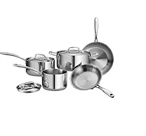 Tramontina 80116/544DS Stainless Steel Tri-Ply Clad Cookware Set, 8-Piece, Made in China