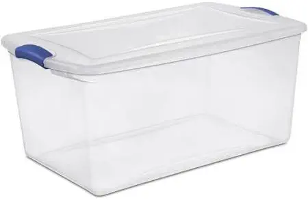 Sterilite 66 Quart Latch Box- Blue Morpho, Case of 6