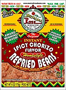 Mexicali Rose Spicy Chorizo Instant Refried Beans 6 Oz (Pack of 3)