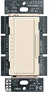 Lutron Maestro C.L Dimmer Switch for Dimmable LED, Halogen & Incandescent Bulbs, Single-Pole or Multi-Location, MACL-153M-LA, Light Almond