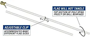Flags Importer POL-SPINWHITE6 Flag Pole, 6ft, White