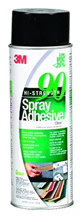 3M Hi-Strength 90 CA Spray Adhesive Low VOC <25%, Clear, Net Wt 19.0 oz