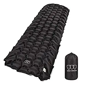 Gold Armour Sleeping Pad - Ultralight Compact Inflatable Camping Pad for Backpacking Traveling Hiking Camping Air Cells Design for Better Stability and Support - Tested 2.5 R-Value