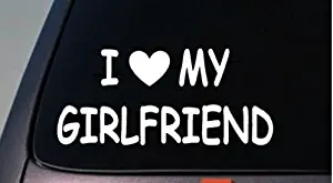 EZ-STIK I Love My Girlfriend Dating Sticker Friends Funny College Laptop car Window 6" C399