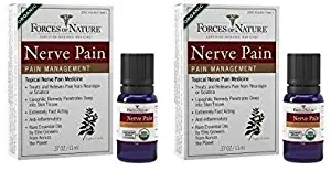 Forces of Nature Nerve Pain Management (Pack of 2) with Coffea, St. John's Wort, Silica, Lavender Oil, Roman Chamomile Oil, German Chamomile Oil and Sesame Oil, 11 ml. Each