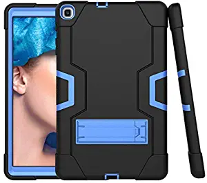 Cantis Galaxy Tab A 10.1 2019 Case(SM-T510/T515),Slim Heavy Duty Shockproof Rugged Case High Impact Full Body Protective Case for Samsung Galaxy Tab A 10.1 2019 Release (Black+Blue)