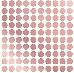 Innovative Stencils Polka Dot Wall Decal Nursery Kids Room Peel and Stick Removable Sticker Circle Pattern Decor #1326 (2 Inch - 100 Dots, Rose Gold)