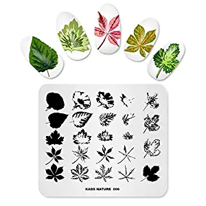 KADS Templates for Nails Leaf Nature Fall Stamping Plates Image Plates for Manicure DIY Nail Art (NA006)