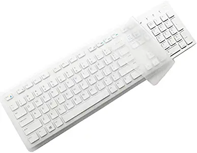 2 Pack Universal Keyboard Cover Skin Design for Standard Size PC Computer Desktop Keyboards (Size: 17.52" x 5.51") Clear Waterproof Anti-Dust Silicone-Clear
