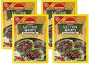 Lettuce Wrap Seasoning Mix Packets - Asian Fusion Recipe for Chicken - 1.25 Ounce Each (Pack of 4)