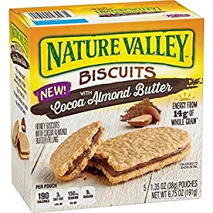 Nature Valley Biscuits With Cocoa Almond Butter 5 Count Box (PACK OF 3)