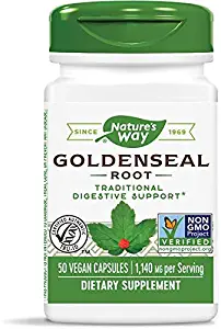 Nature's Way Premium Herbal Goldenseal Root, 1,140 mg per serving, 50 Capsules
