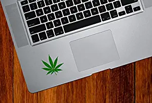 Cannabis Leaf - Marijuana - Pot - Weed - Trackpad Tablet iPad Phone - Vinyl Decal Sticker - Yadda-Yadda Design Co. (SM 2.5" w x 2.5" h) (Indica Green)