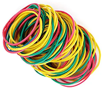 150pcs 50mm(2in) Multi Color Rubber Bands Elastics Bands Sturdy Rubber Bands for Home or Office use