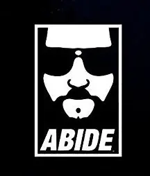 32 & Willys The Dude Abide Decal 5" [White] The Big Lebowski Funny Weed Smoker Pot Leaf | Herb Green Dank | Hippy | Namaste | Stoner The Dude | Sticker | Bumper Sticker | car Truck Van Laptop MacBook