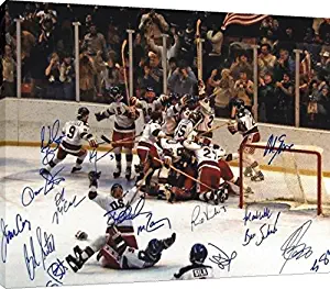 16x20 Canvas Wall Art: Miracle on Ice 1980 US Olympic Hockey Team Autograph Replica Print