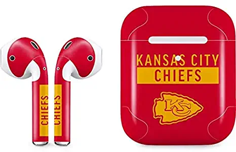 Skinit Decal Audio Skin for Apple AirPods with Wireless Charging Case - Officially Licensed NFL Kansas City Chiefs Red Performance Series Design