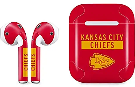 Skinit Decal Audio Skin for Apple AirPods with Lightning Charging Case - Officially Licensed NFL Kansas City Chiefs Red Performance Series Design