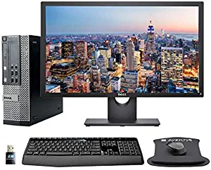 Dell Optiplex 7010 PC Bundle with 24" FHD Dell Monitor, Wireless Keyboard and Mouse, Gel Mousepad, WiFi, Intel i5, 8GB Memory, 240GB SSD Storage, Windows 10 (Renewed)