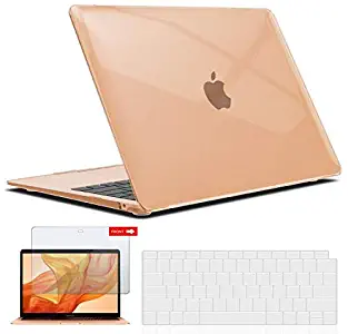 IBENZER MacBook Air 13 Inch Case 2020 2019 2018 New Version A2179 A1932, Hard Shell Case with Keyboard & Screen Cover for Apple Mac Air 13 Retina with Touch ID, Crystal Clear, AT13CYCL+2