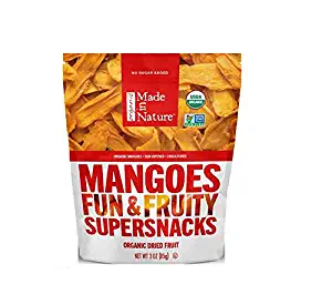 Made In Nature Organic Dried Mangos, 3-Ounce Bags (Pack of 6)