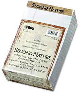 Tops(R) Second Nature(R) 100% Recycled 15-Lb Writing Pads, 5in. x 8in., White, Pack Of 12