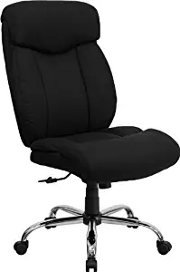 Flash Furniture HERCULES Series Big & Tall 400 lb. Rated Black Fabric Executive Ergonomic Office Chair and Chrome Base