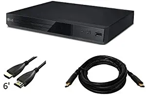 LG DP132H DVD Player Full HD Upscaling 1080p HDMI UpConverting DivX, USB Direct Recording and Playback, Dolby Digital with Remote and HDMI Port Bundle (Comes with a 6 Foot HDMI Cable)