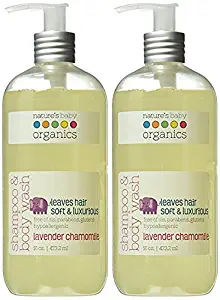 Nature's Baby Organics Shampoo & Body Wash, Lavender Chamomile, 8 oz - Made with Organic Ingredients, Cruelty Free, Hypoallergenic, No Parabens or Glutens