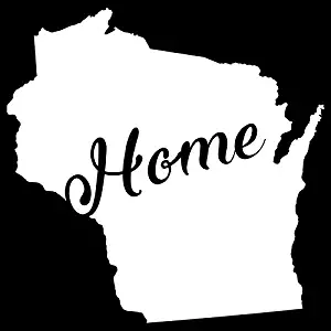 Wisconsin Home State Vinyl Decal Sticker | Cars Trucks Vans Walls Windows Laptops Cups | White | 5.5 X 5.4 | KCD1960