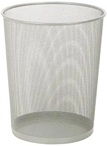 Honey-Can-Do TRS-02101 Steel Mesh Powder-Coated Waste Basket, Silver, 18-Liter/4.7-Gallon Capacity, 11.75 x 14-Inches Tall