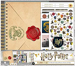 Paper House Productions PLS1000 Harry Potter 12 Month Mini Planner Set includes Stickers Magnetic Clip