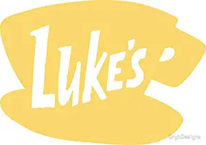 LA STICKERS Luke's Diner - White - Sticker Graphic - Auto, Wall, Laptop, Cell, Truck Sticker for Windows, Cars, Trucks