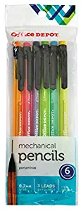 Office Depot HB Mechanical Pencils, 0.7 mm, Assorted Color Barrels, Pack Of 6, OD896751