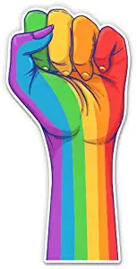GT Graphics Express Gay Pride Rainbow Fist Resist - Vinyl Sticker Waterproof Decal