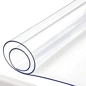 16 x 48 " Clear Plastic Table Protector Rectangle Thick Wipeable Clear Plastic Vinyl Tablecloth Furniture PVC Protective Desktop Liner Cover Waterproof Dining Tabletop Protection Desk Blotter Mat Pad