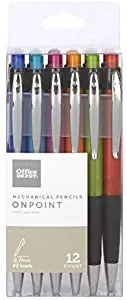 Office Depot Mechanical Pencils, Soft-Grip, 0.7 mm, Assorted Barrel Colors, Pack Of 12