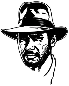 Indiana Jones Decal Sticker - Peel and Stick Sticker Graphic - - Auto, Wall, Laptop, Cell, Truck Sticker for Windows, Cars, Trucks
