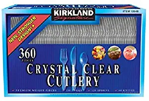 Kirkland Signature Crystal Clear Cutlery-360 ct, Pack of 1-360 Units