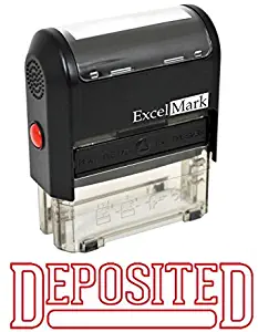 DEPOSITED - ExcelMark Self-Inking Rubber Stamp - Red Ink
