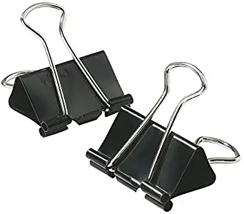 Office Depot(R) Binder Clips, Black, Small, 3/4in. Wide, 3/8in. Capacity, Box Of 12