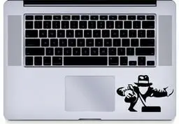 Indiana Jones Trackpad Vinyl Decal Sticker Skin for MacBook Laptop in black.