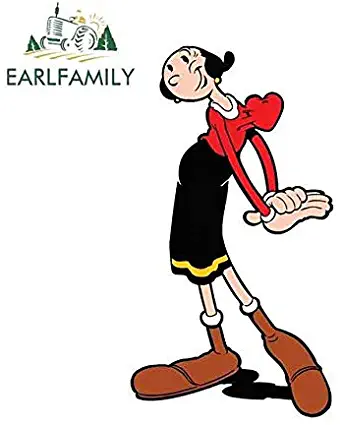 A/X 13cm x 7.2cm Car Stickers for Popeye Olive OYL Oil Cartoon OEM Waterproof Anime RV Van 3D DIY Fine Decal Accessories