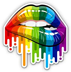 GT Graphics Express Sexy Rainbow Lips Gay Pride - Vinyl Sticker Waterproof Decal