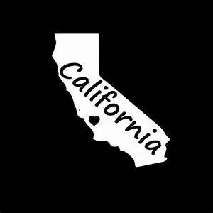 Chase Grace Studio California State Cali Vinyl Decal Sticker|White|Cars Trucks Vans SUV Laptops Wall Art|5.5" X 4.5"|CGS809