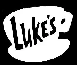 LLI Luke's Diner Logo | Decal Vinyl Sticker | Cars Trucks Vans Walls Laptop | White | 5.5 x 4.5 in | LLI1173