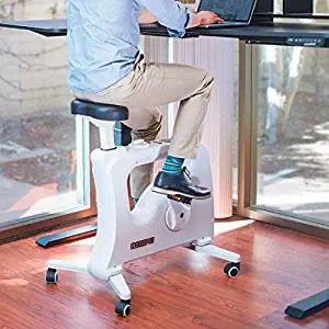 FlexiSpot Under Desk Bike Home Office Exercise Bike Height Adjustable Indoor Fitness Desk Cycle Deskcise Pro White - Relief Sedentary Lifestyle