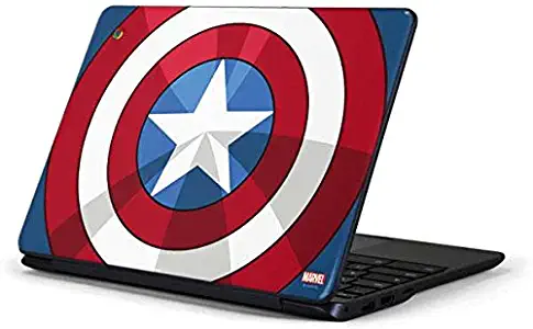 Skinit Decal Laptop Skin for Chromebook 3 11.6in 500c13-k01 - Officially Licensed Marvel/Disney Captain America Emblem Design