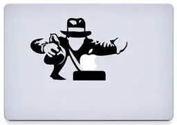 Indiana Jones Vinyl Decal Sticker Skin for MacBook Laptop in black.